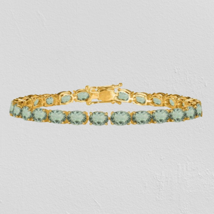 Crystal Cut + Green Amethyst Bracelet